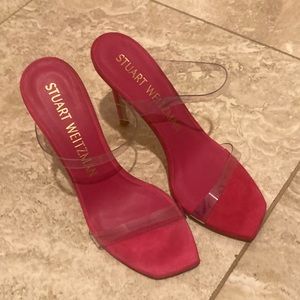 Stuart Weitzman hot pink heels on trend with Barbie style.  Only worn once.